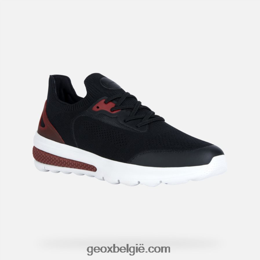 sferische actieve man zwart rood Geox Z2BD0B1772